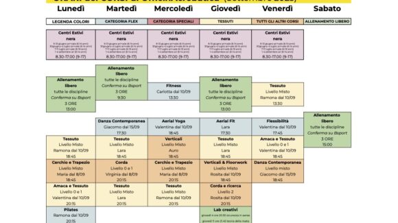 Calendario estivo 2025 | Giugno, luglio e settembre